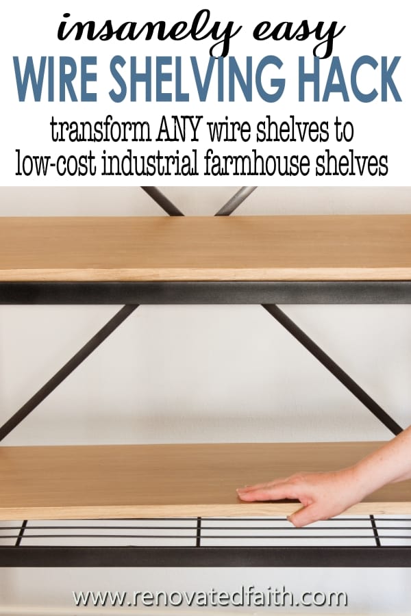 Super Easy Diy Industrial Shelves On A, How To Cover Wire Shelves With Fabric