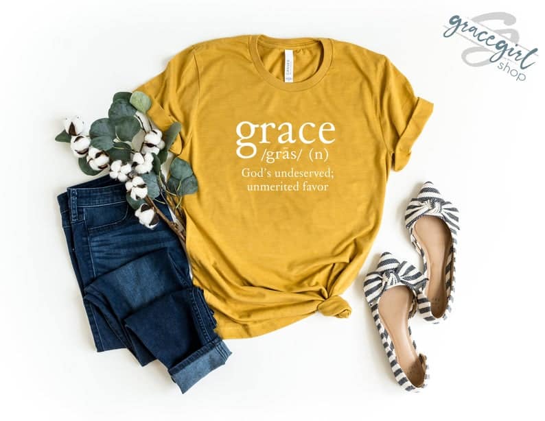 Inspirational Shirts Screen Print Birthday Gift Graceful Shirts Gift for Anyone Mom Shirt Graphic Tee Jesus over Everything