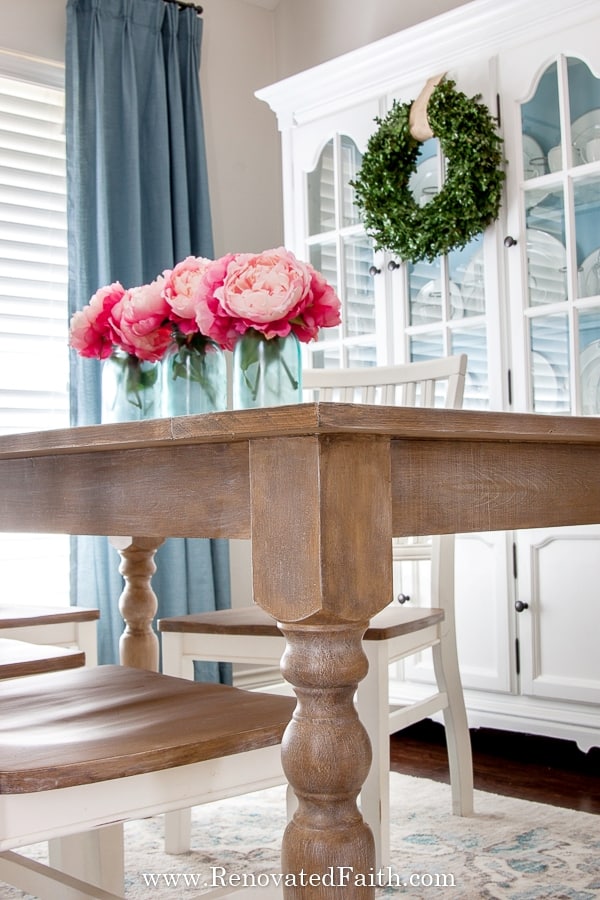 dining table with restoratio hardware faux stain
