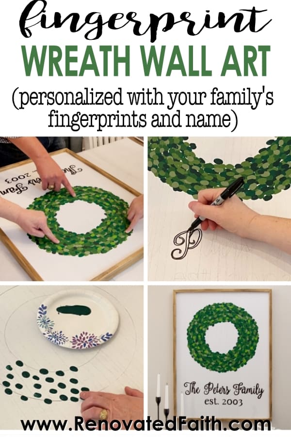 EASY Fingerprint Wreath Wall Art (Personalized With Your Family’s Fingerprints) 