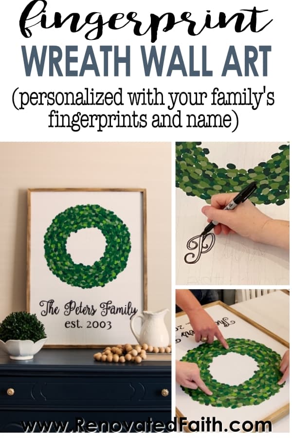 EASY Fingerprint Wreath Wall Art (Personalized With Your Family’s Fingerprints) 