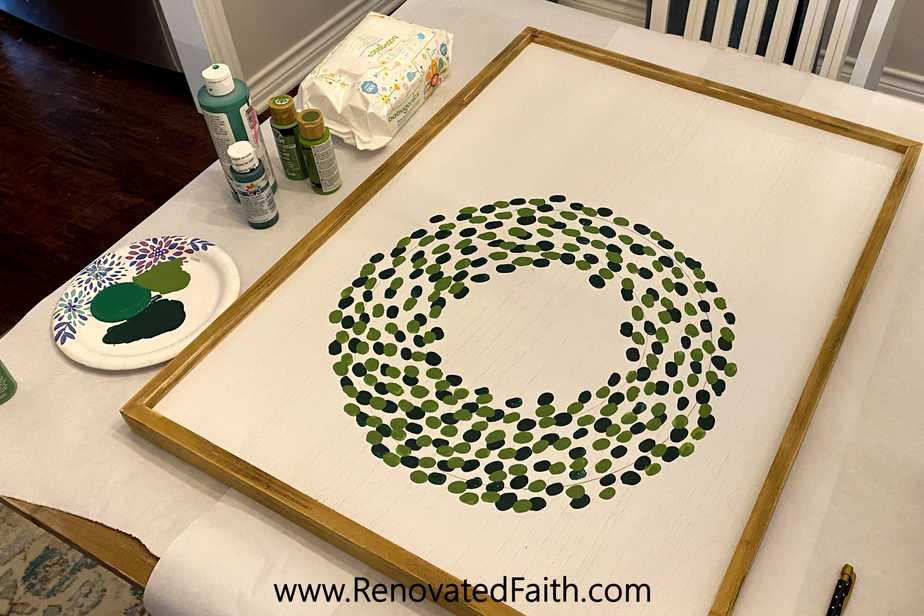 EASY Fingerprint Wreath Wall Art (Personalized With Your Family’s Fingerprints) 