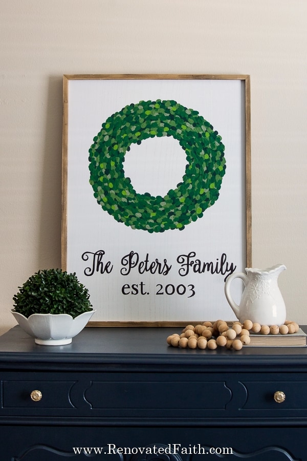 EASY Fingerprint Wreath Wall Art (Personalized With Your Family’s Fingerprints) 