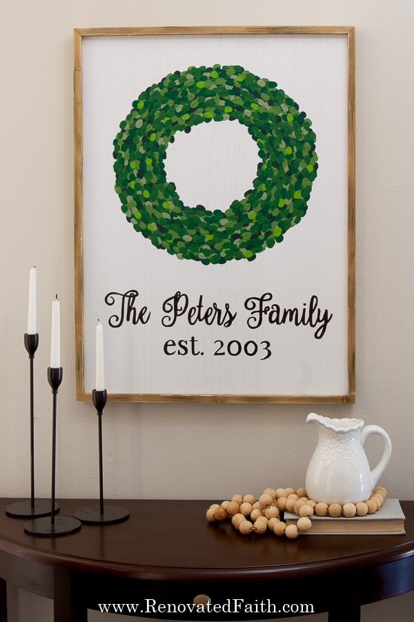 EASY Fingerprint Wreath Wall Art (Personalized With Your Family’s Fingerprints) 