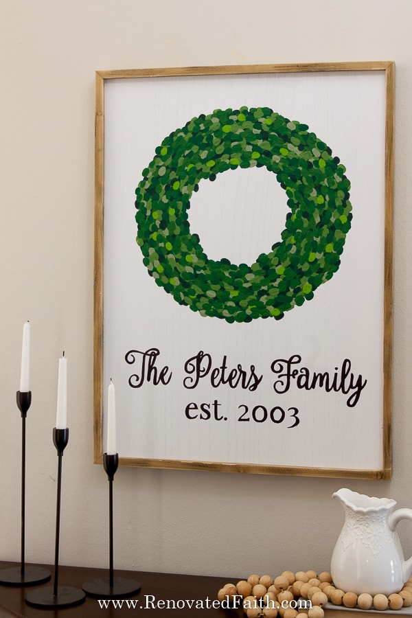 EASY Fingerprint Wreath Wall Art (Personalized With Your Family’s Fingerprints) 