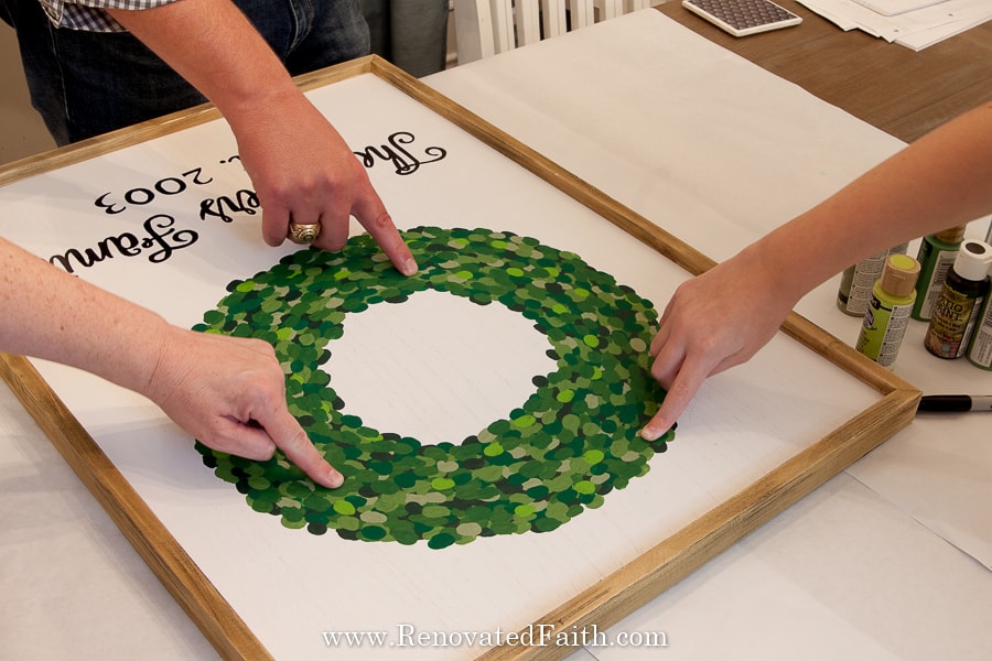 EASY Fingerprint Wreath Wall Art (Personalized With Your Family’s Fingerprints) 