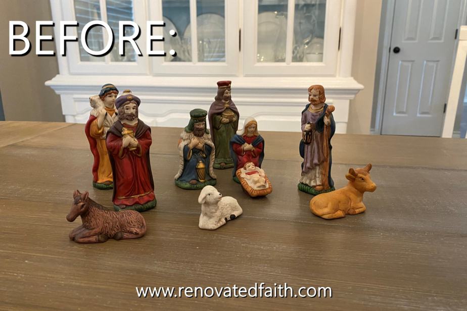 Vintage Nativity Scene Makeover 