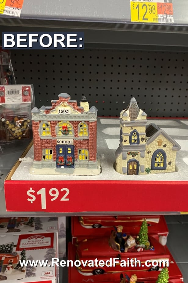 how to update a Christmas village with paint