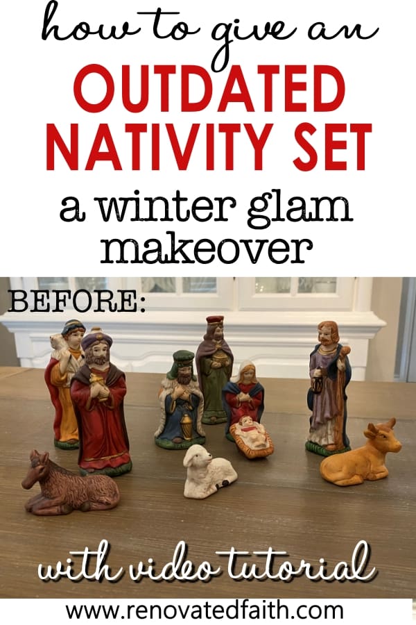 vintage nativity scene makeover