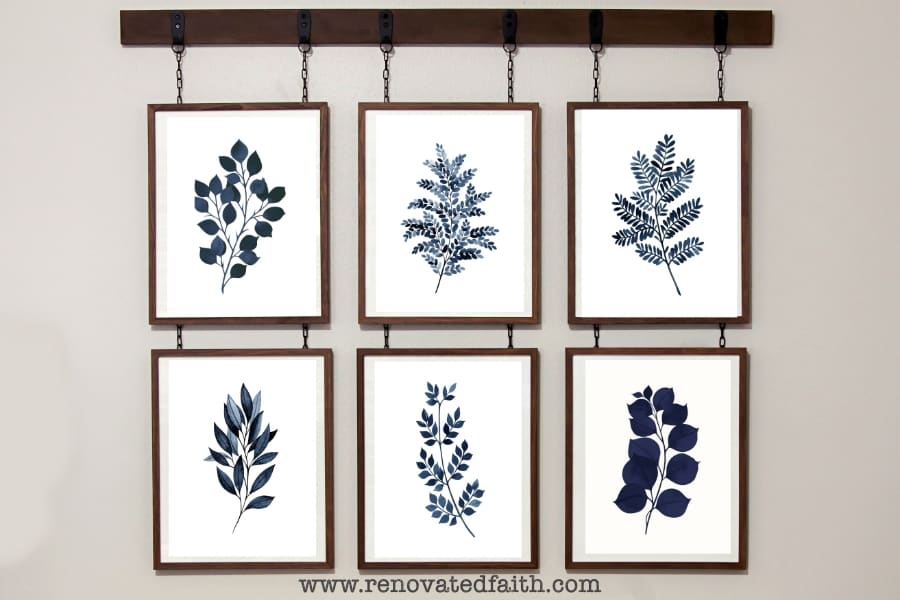 free blue fern botanical prints