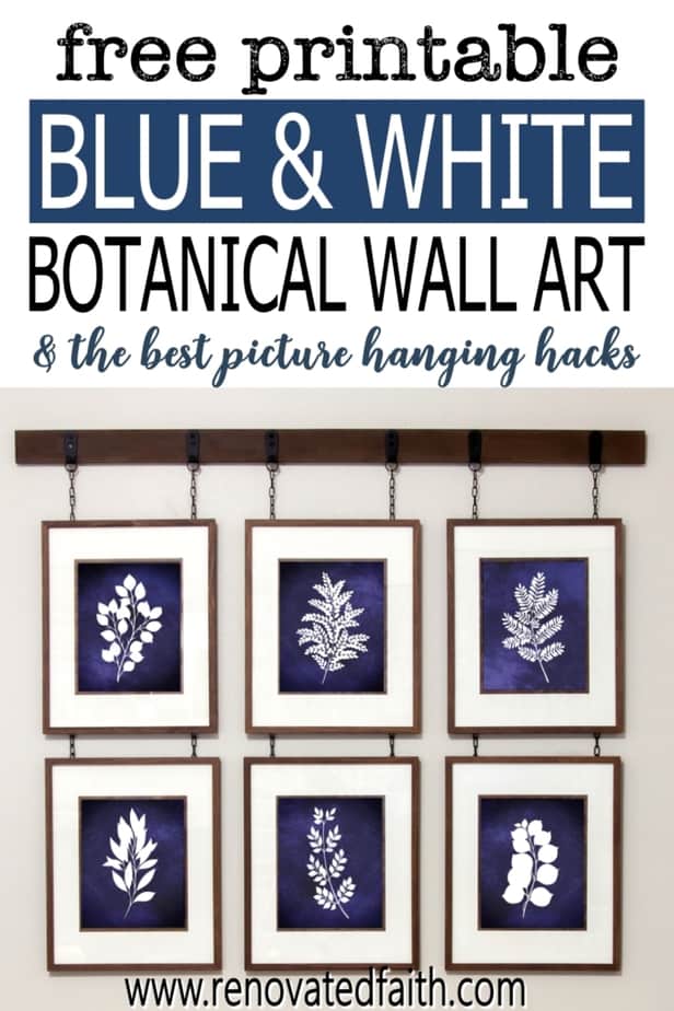 free blue botanical wall art