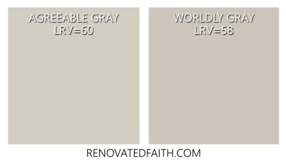 agreeable gray vs worldly gray