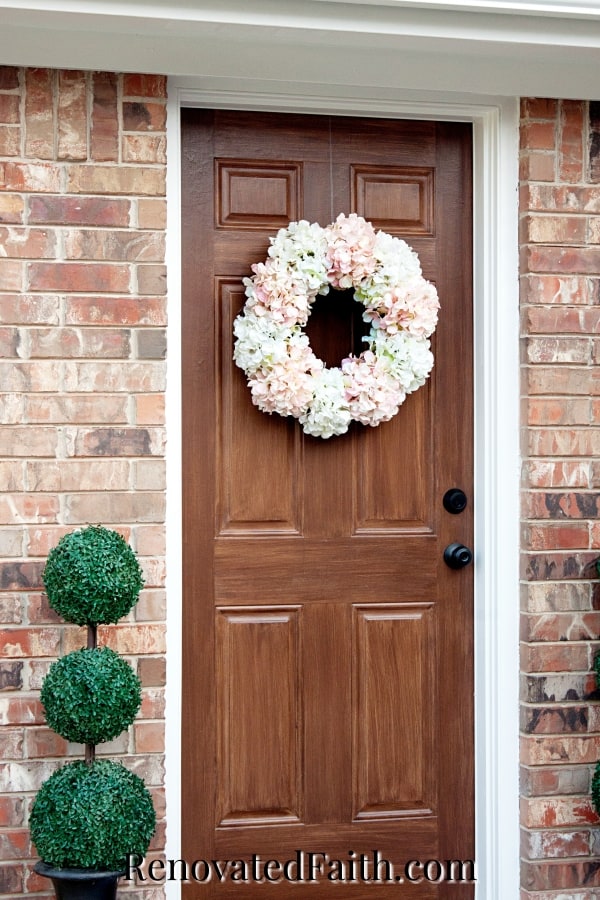 how to paint a metal door to look like woodgrain