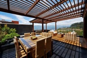 diy aluminum patio cover that looks like wood