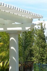 aluminum pergola kit in white