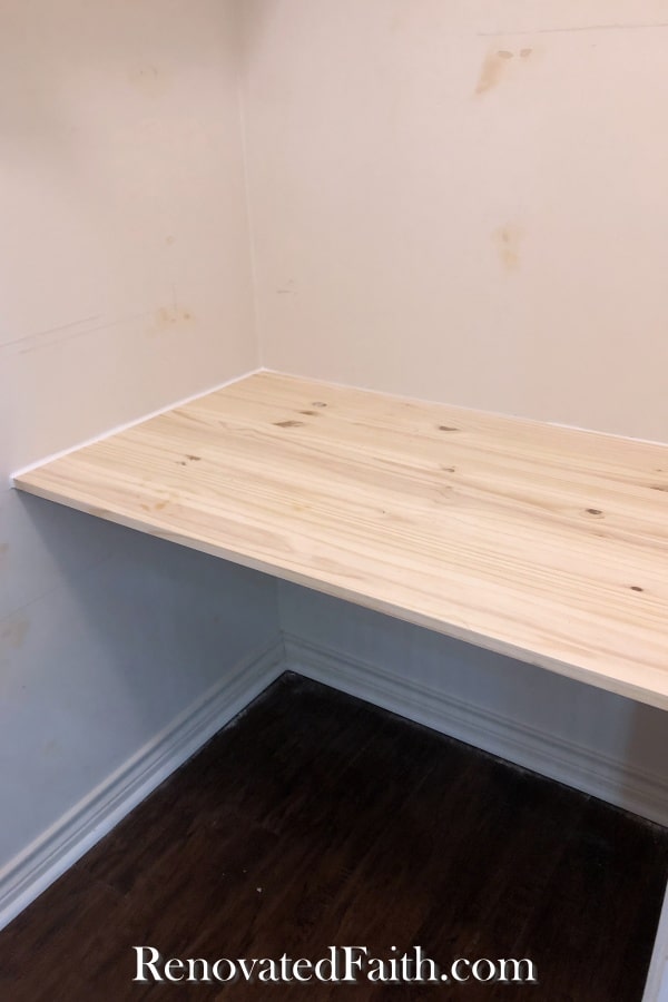 diy floating desk in closet