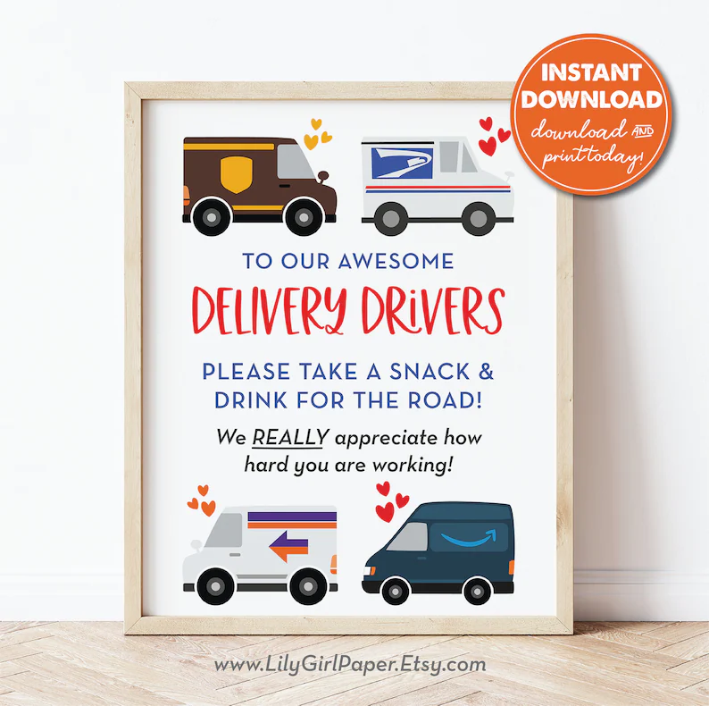 The 21 Best Delivery Driver Snack Sign Printables (FREE )