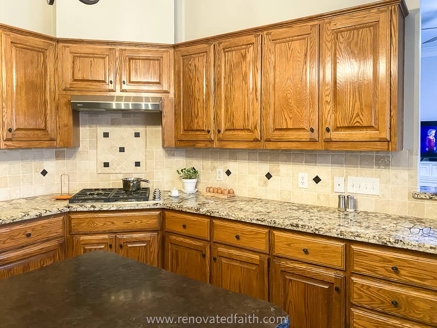 honey oak cabinets