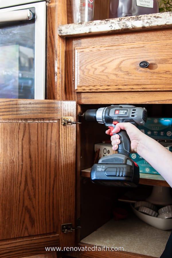 removing cabinet doors and drawers