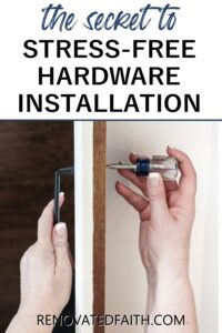 pin of hands installing a handle