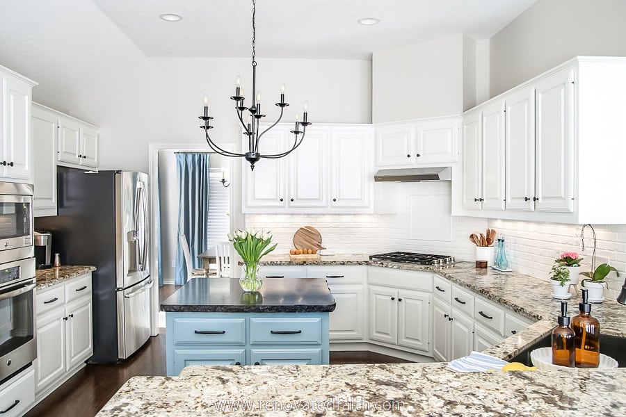 oak cabinets painted white