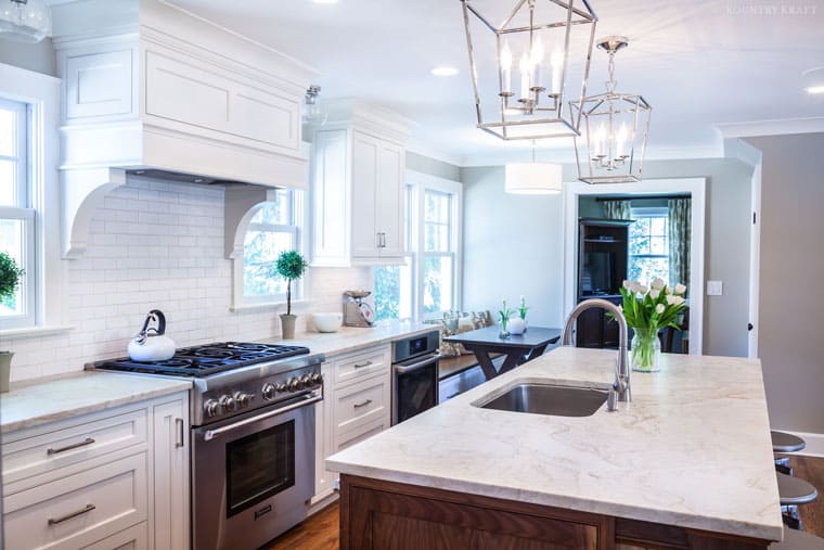 white dove kitchen cabinets and light countertop