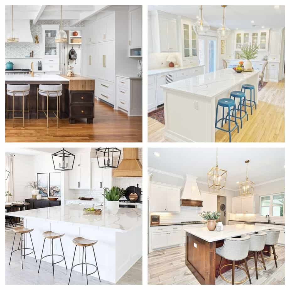 4 images of white cabinets