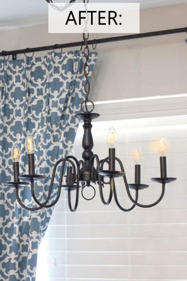 spray painted chandelier