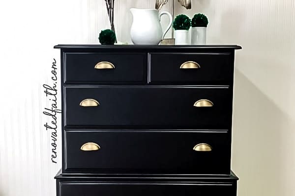 How To Paint A Dresser Black Featured Renovated Faith