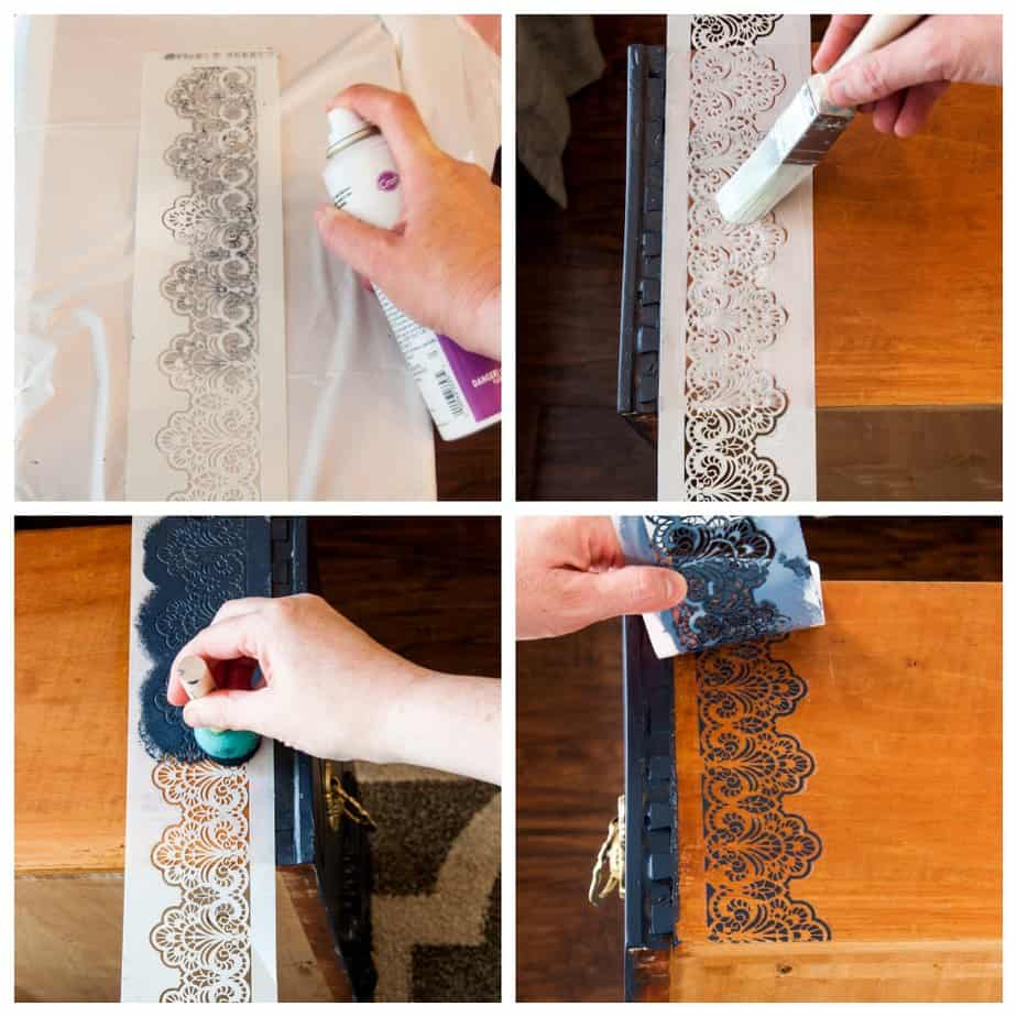 easy steps to stencil on wood