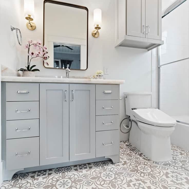 gray bathroom vanity