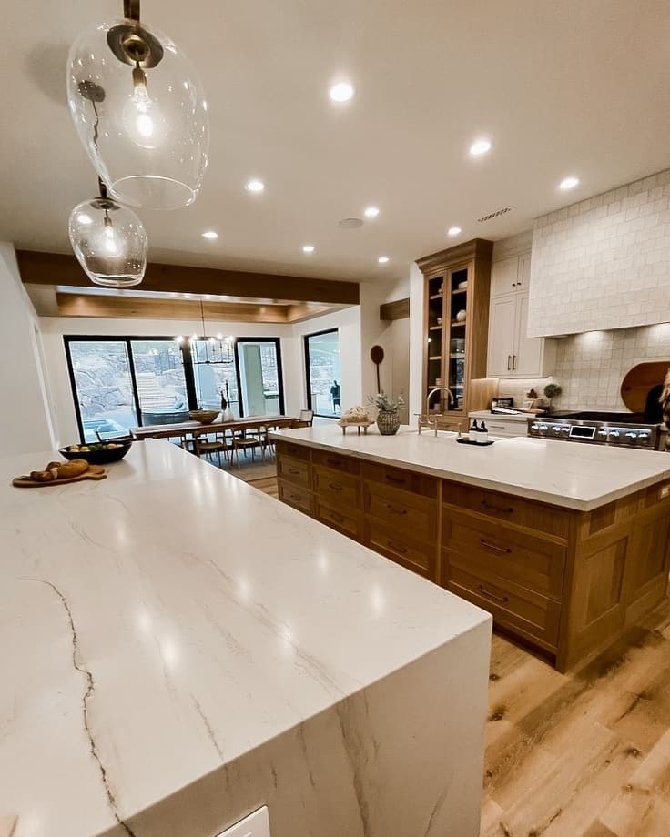 wood and white kitchen