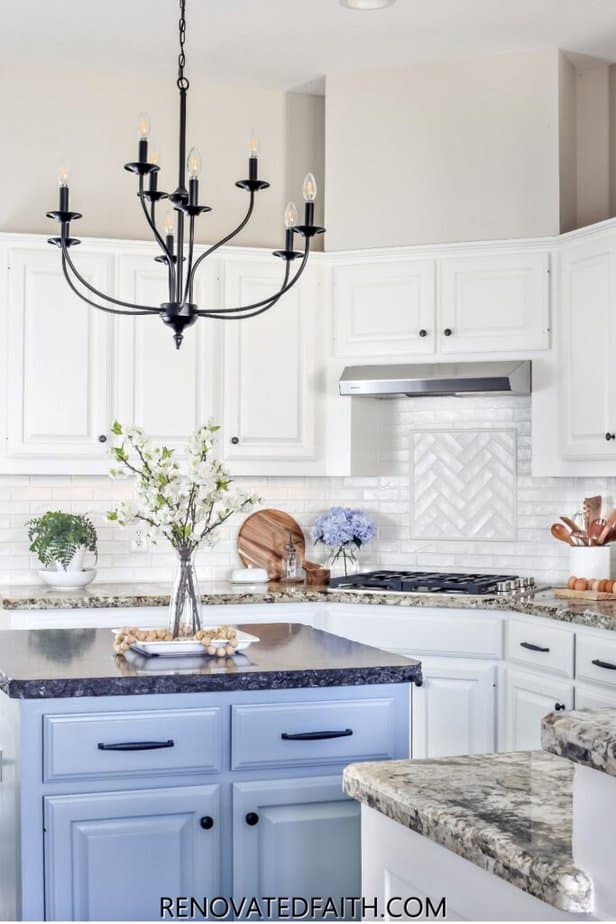 alabaster kitchen wall color with white cabinets