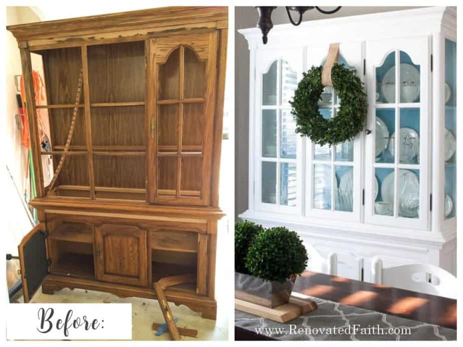 china cabinet makeover before and after