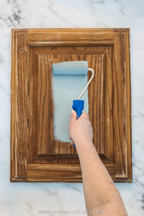 guide on painting cabinets with a roller