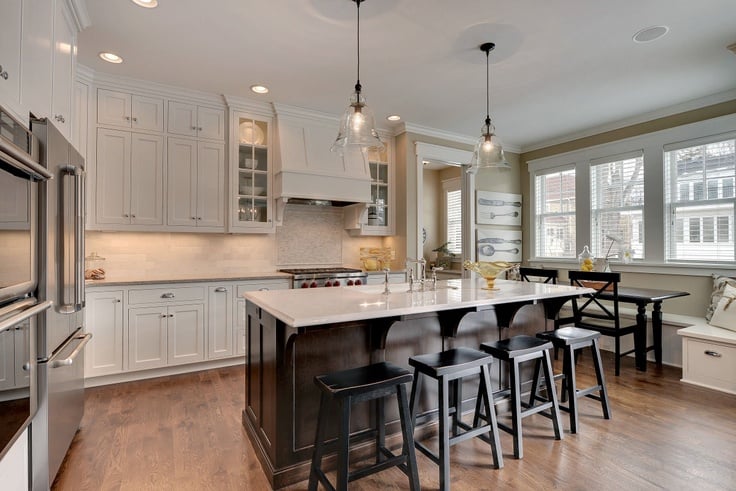 bleeker beige on kitchen walls with white cabinets