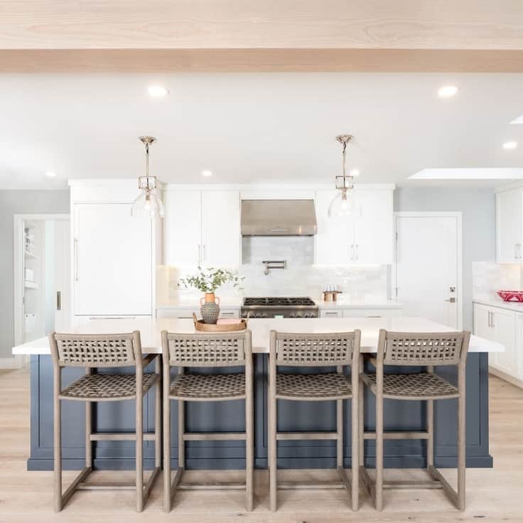 Kitchen With White Cabinets And Gray Walls 