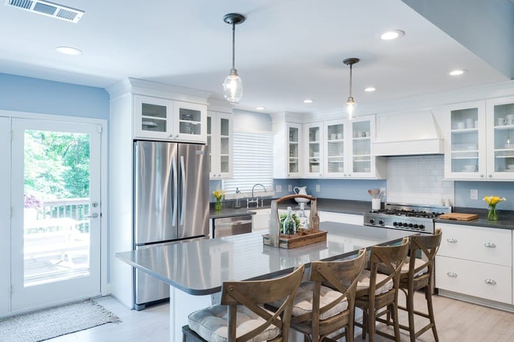 light blue Paint Colors with White Cabinets