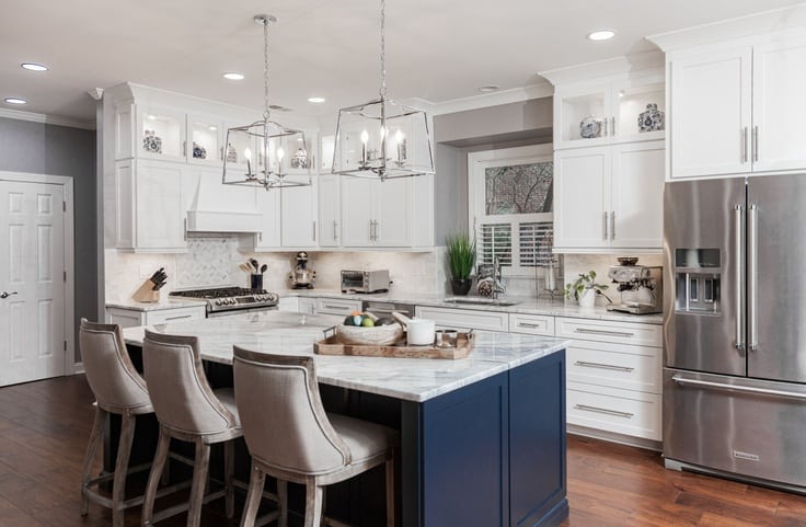 cool gray Paint Color with White Cabinets