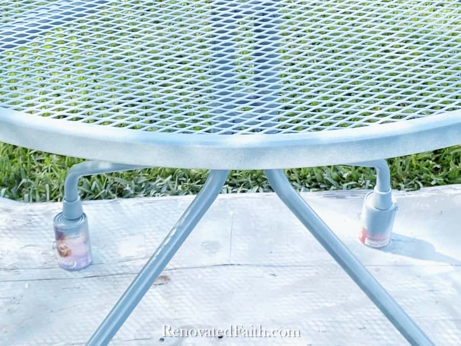 Serendipity Refined Blog: White Spray Painted Metal Patio Furniture and Tea  in My Garden