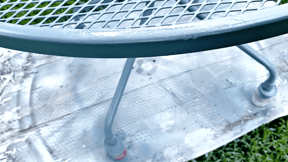 bubbles collecting on furniture from too much spray paint