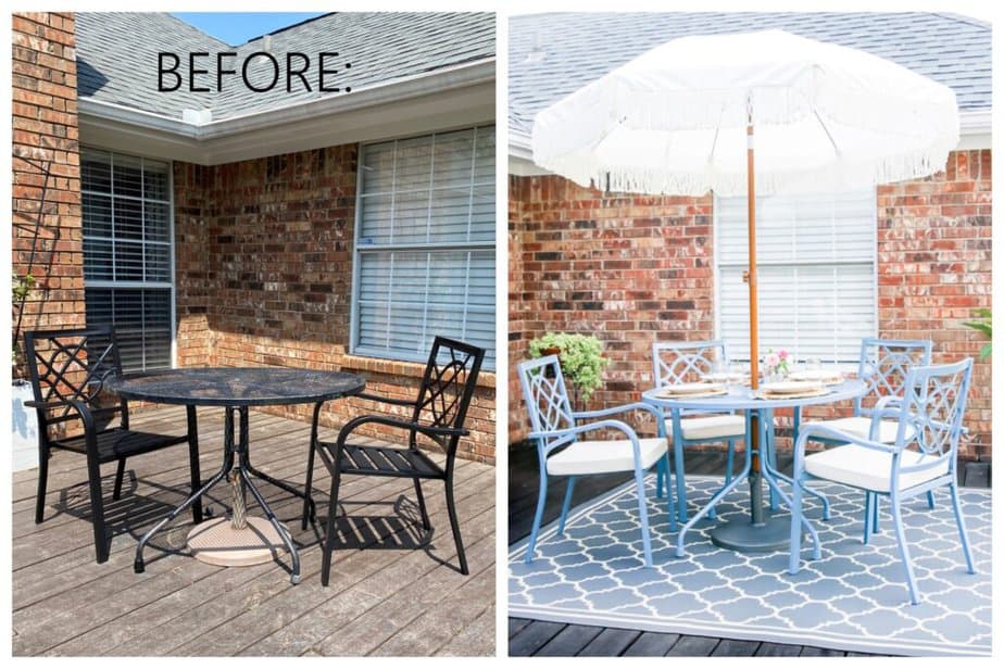 patio furniture transformation before and after