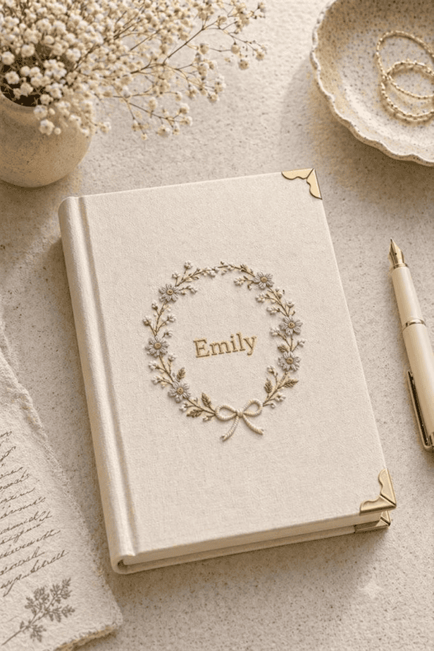 personalized embroidered prayer journal