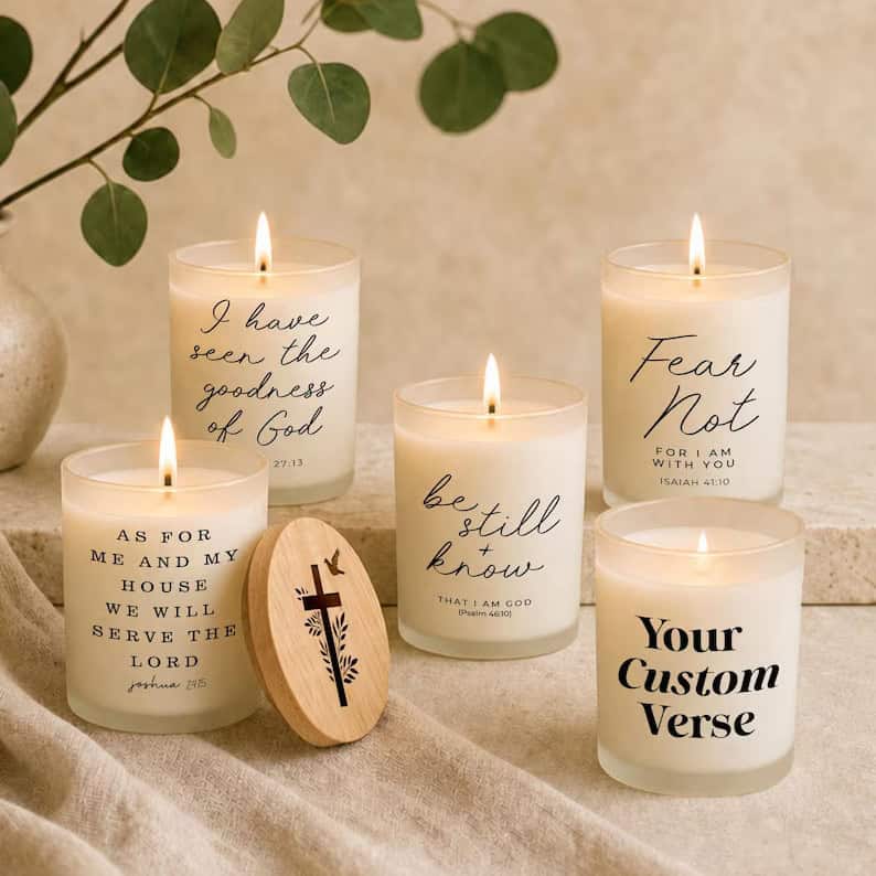 Bible verse candles