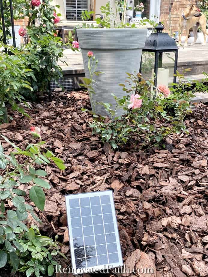 diy fountain with solar panel