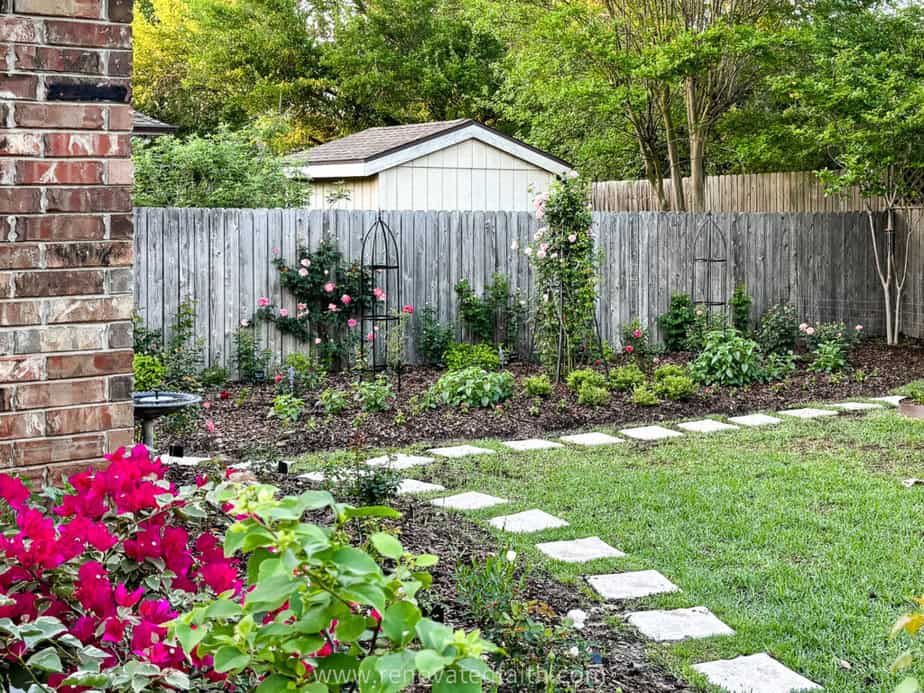 mounded flower bed