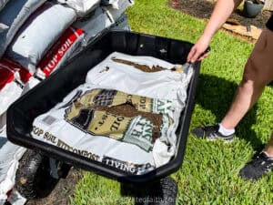 soil in a wheelbarrow